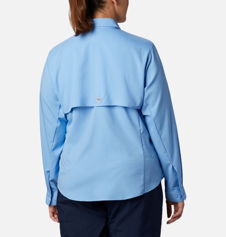 Women's Columbia PFG Tamiami II Long Sleeve Shirts Blue | Plus Size CA-F36A4